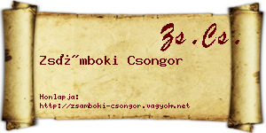 Zsámboki Csongor névjegykártya